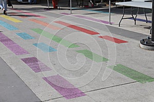 Vancouver Davie Village Rainbow Painted Street photo