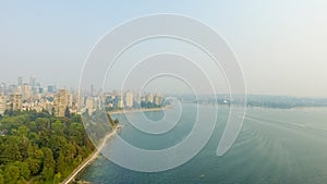 Vancouver skyline aerial view from Stanley park