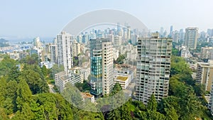 Vancouver skyline aerial view from Stanley park