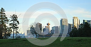 Vancouver skyline from Hallelujah Point, in Stanley Park.