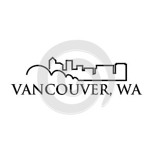 Vancouver skyline logo concept black and white