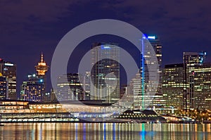 Vancouver skyline at night