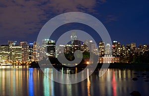 Vancouver waterfront at night