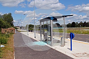 Vandalised bus stop