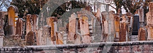 Vandalised graves in Jewish cemetery in Quatzenheim