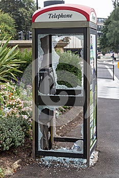 Vandalised Telephone Booth