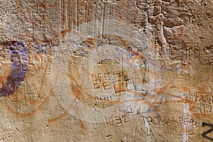 Vandalism on ancient walls