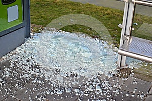 Vandalism at the bus stop.