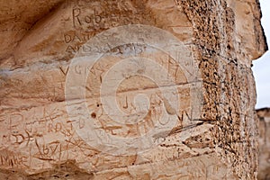 Vandalism at Castle Rock badlands, Kansas