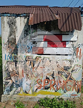 vandalism streaks in one corner of the city in indonesia