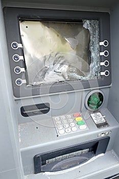 Vandalized Cash Point ATM Machine photo