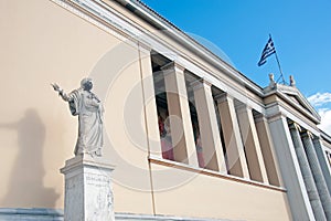 Vandalized statue of Rigas Velestinlis Feraios