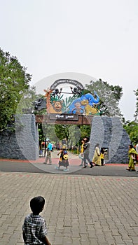 Vandalur,Tamilnadu,India-October 04 2022: Children, kids park of Arignar Anna Zoological Park, AAZP