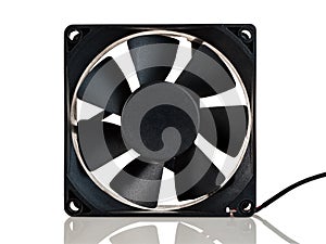 Vane computer fan, cooling of computer parts in the system unit, isolated on a white