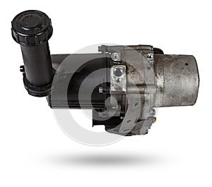 Vane pump or hydraulic power steering pump on a white background engine parts. Spare parts auto catalog