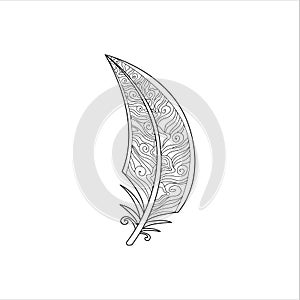 Vaned Feather Zentangle For Coloring photo