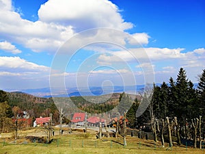 Vang Stave Church ÅšwiÄ…tynia Wang in Karpacz, Poland and its surroundings.