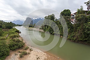 Vang Vieng is a tourism-oriented town in Laos