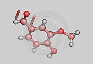 Vanilin molecular model