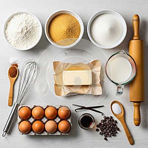 Of vanilla beans complete the setup, suggesting preparation for a baking