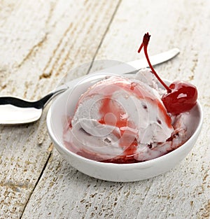 Vanilla And Cherry Ice Cream