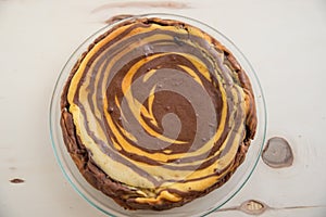 Vanilla and Chocolate Cheesecake