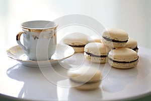 Vanilla and chocolate french macarons