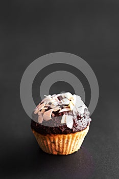 Vanilla cupcake with chocolate frosting