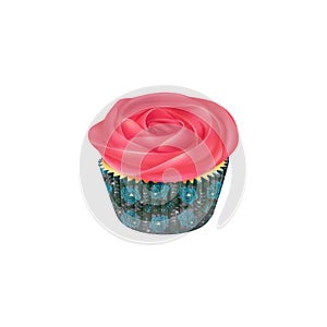 Vanilla cupcake with rose buttercream icing