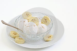 Vanilla ice cream and Banana ice cream