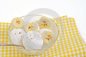 Vanilla ice cream and Banana ice cream