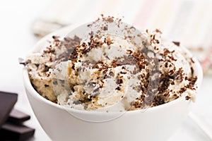 Vanilla ice cream with chocolate chips - straciatella