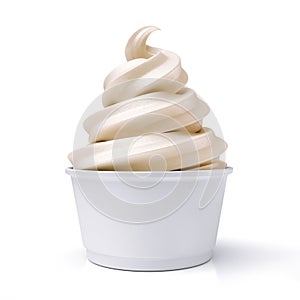 Vanilla ice cream in paper cup photo