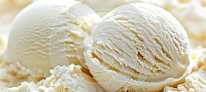 Vanilla ice cream scoop classic flavor with smooth creaminess for an indulgent treat