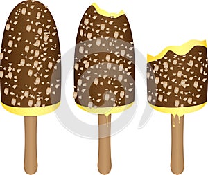 Vanilla Ice lolly with nuts