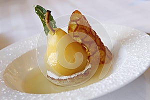 Vanilla Poached Pear with Frangipane