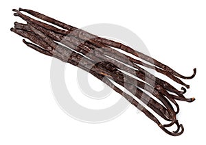 Vanilla Pods Bunch Isolated On White Background