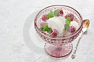 Vanilla raspberry mint ice cream