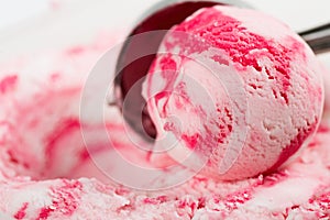 Vanilla Raspberry or Strawberry Ripple Ice Cream.