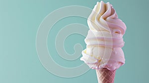 Vanilla Soft Serve Ice Cream on Blue