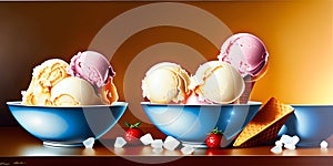 Vanilla and strawberry Ice Cream