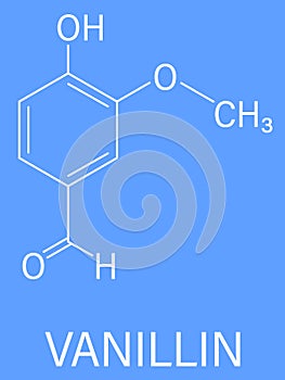 Vanillin vanilla extract molecule. Skeletal formula. Chemical structure