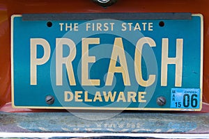 Vanity License Plate - Delaware