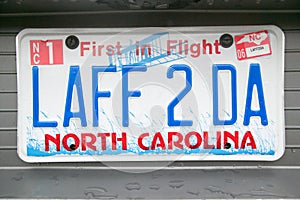 Vanity License Plate - North Carolina