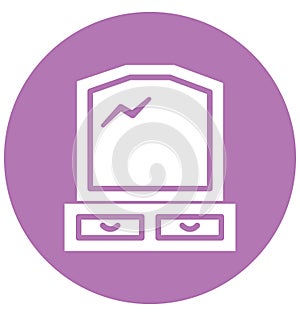 Vanity Table Isolate Vector Icon Editable
