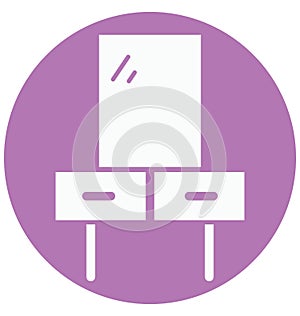 Vanity Table Isolated Vector icon that can be easily edit or modified.