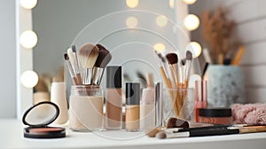 Vanity Table Makeup Setup