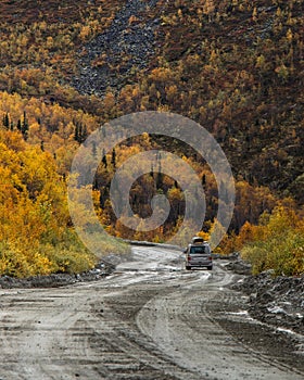 Vanlive, road in the mountains, Khibiny, Russia