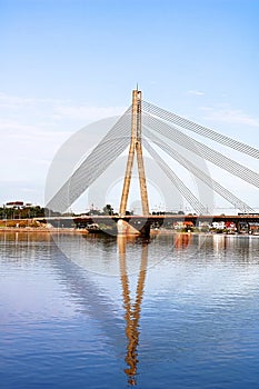 The Vansu Bridge in Riga is a cable-stayed bridge that crosses the Daugava river in Riga, Latvia