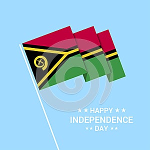 Vanuatu Independence day typographic design with flag vector